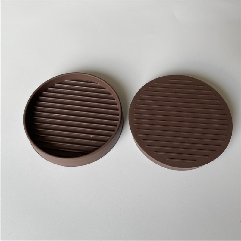 4Pcs 3 Inch Non-Slip Round Furniture Pads Caster Cups Brown
