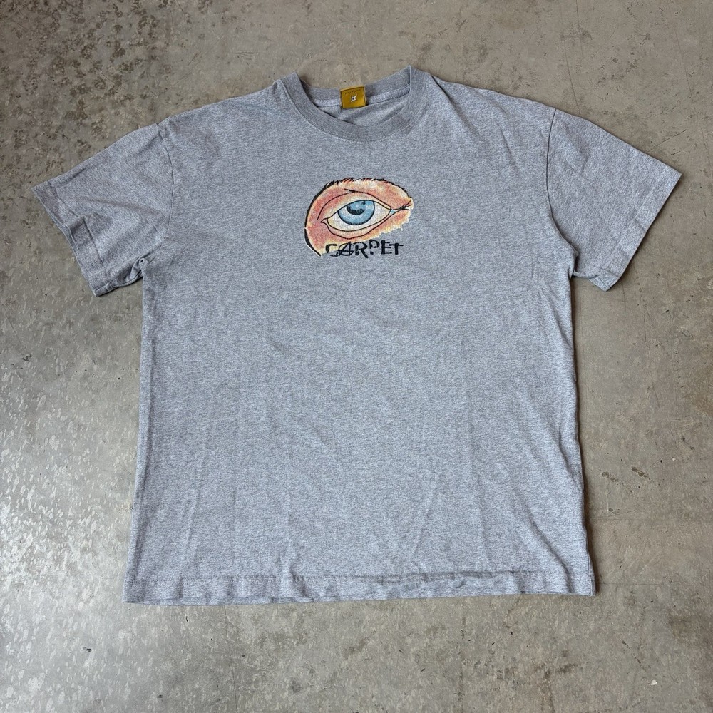 Carpet Company Evil Eye Graphic T Shirt Crew Neck Gray Streetwear Men’s Large