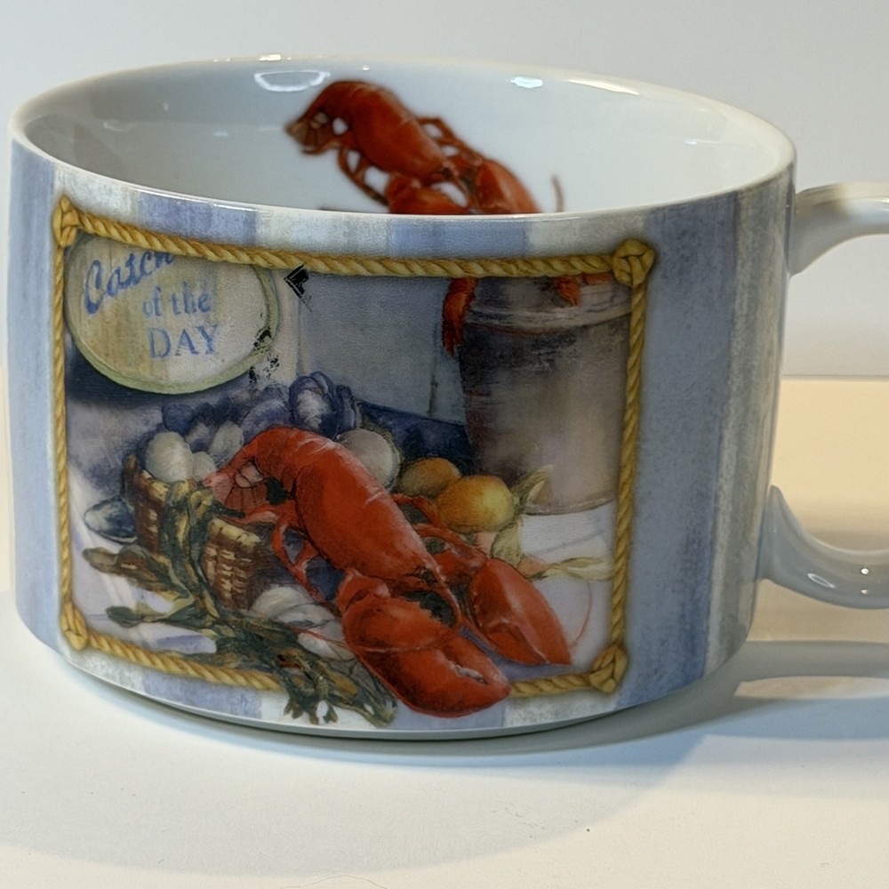 Cape Shore Catch of the Day Boston Oversized Soup Mug Coastal Ocean Nautical