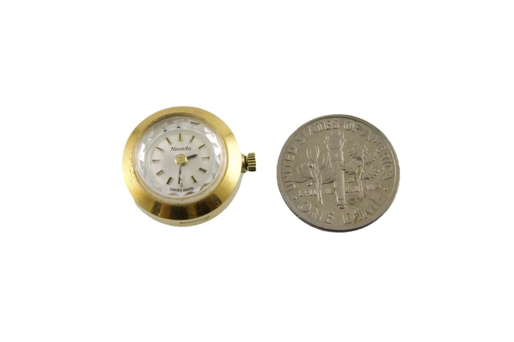 Vintage Nivada Swiss Mini Gold Plated Ladies Wind Up Pocket Watch - Fully Functional