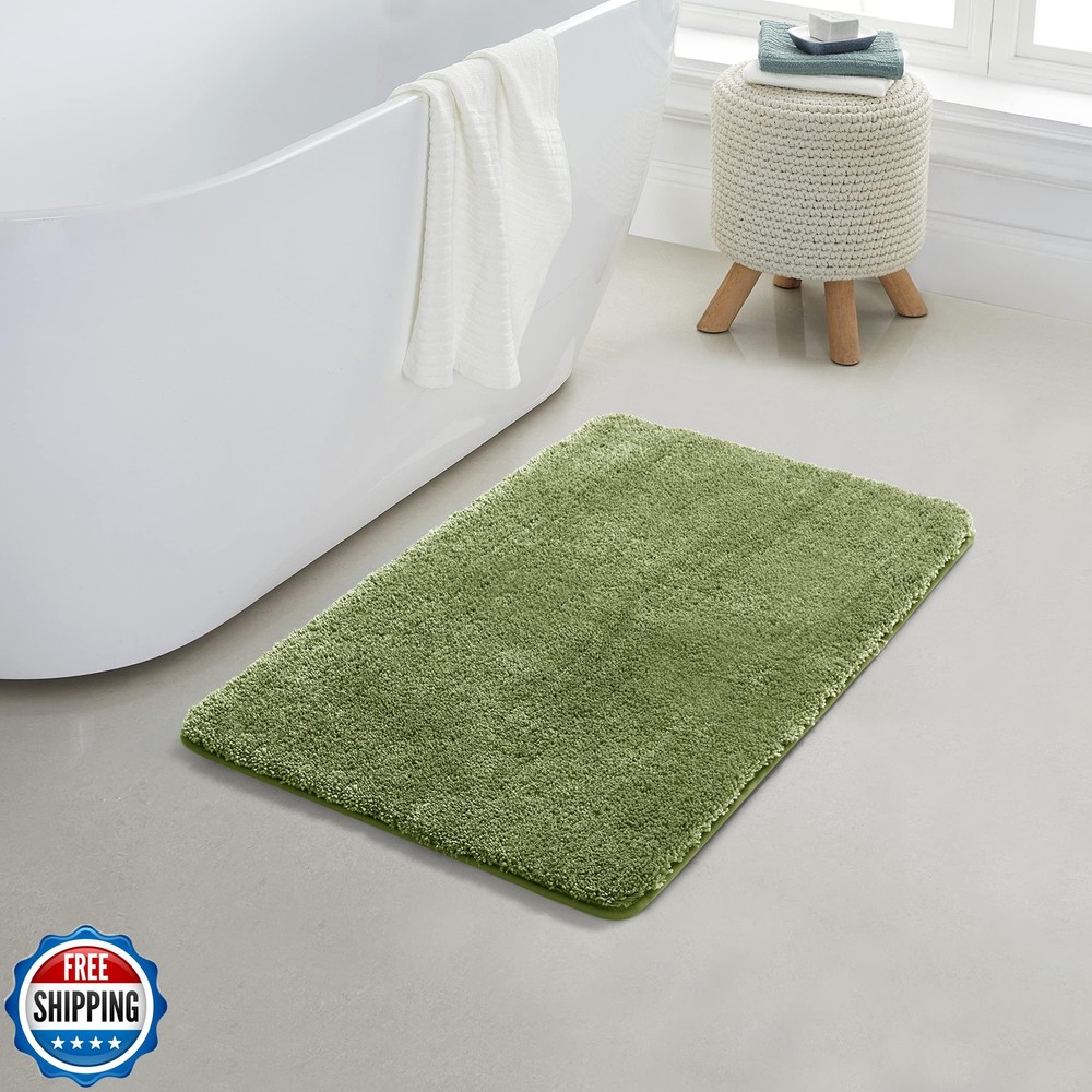 YHF Extra Thick Soft Microfiber Shaggy Bathroom Rug 20x32 Inches Machine Washable