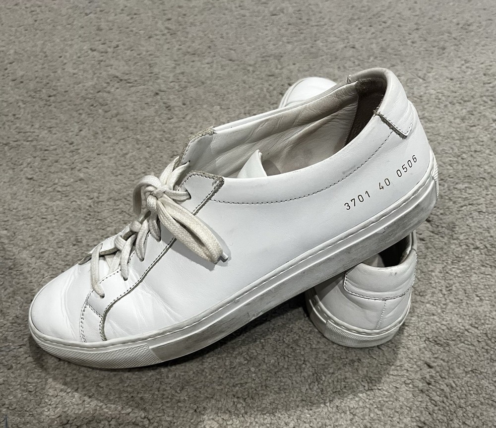 Common Projects Achilles Low Shoes Mens Size 7.5 (size 40) White Leather Classic-image