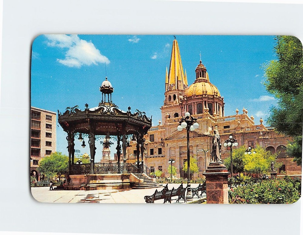 Postcard The Kiosk and South Side of the Cathedral Guadalajara Jalisco Mexico