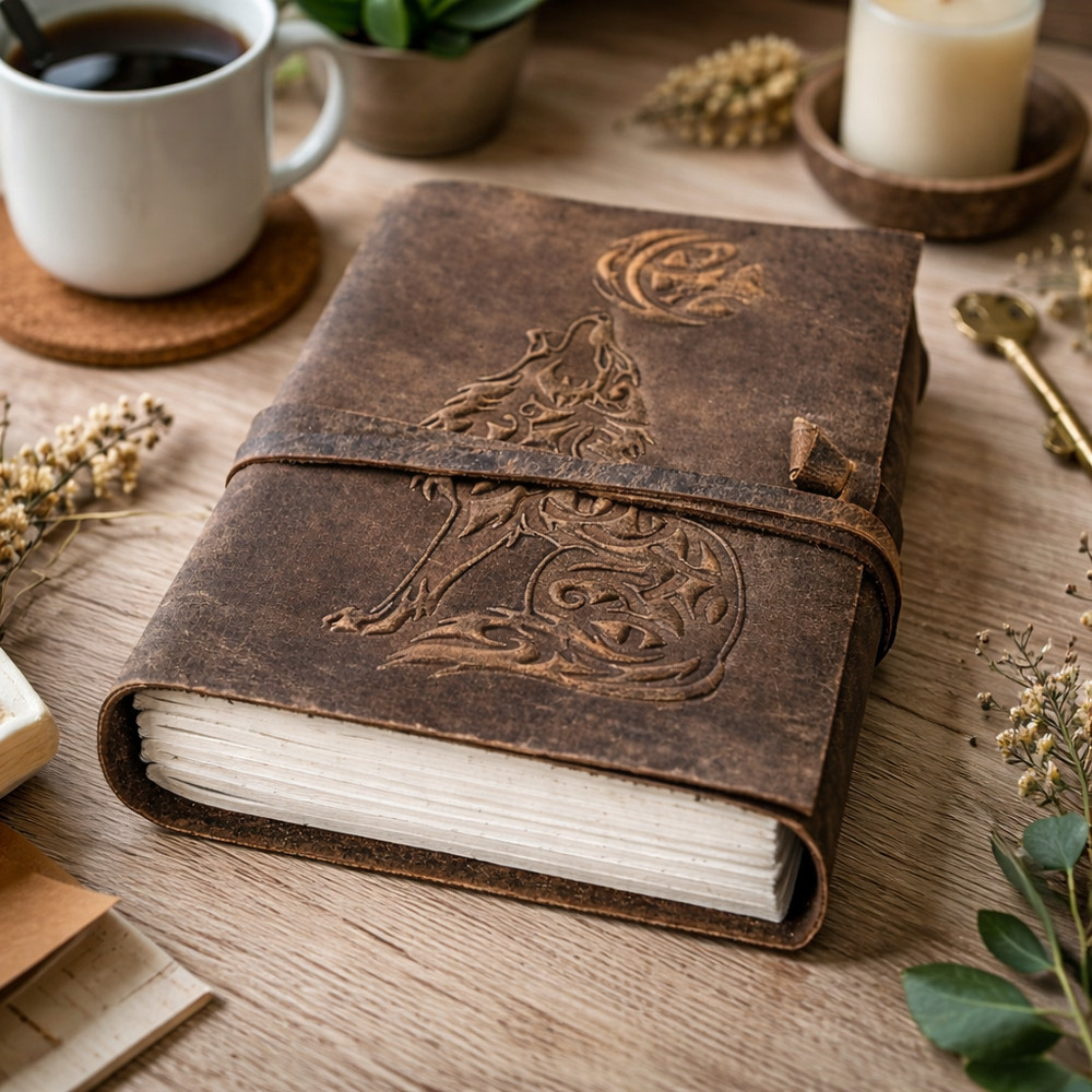 Handmade Leather Diary Notebook 7x5