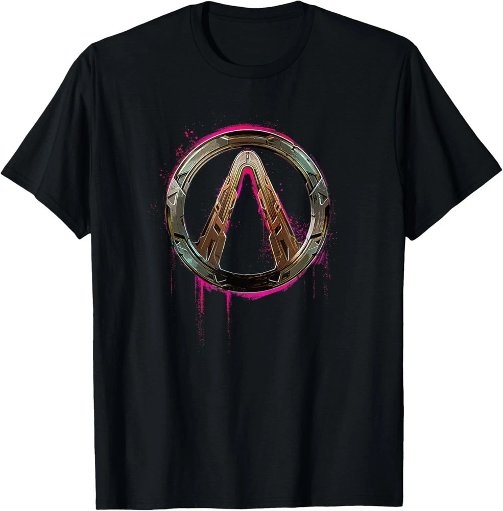 Borderlands 4 Graffiti Vault Logo Pink Glow Video Game T-Shirt