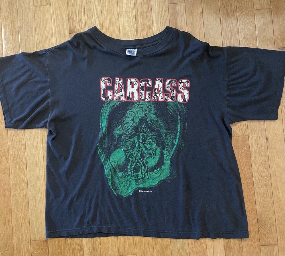 Vintage XL Carcass Shirt 90s Heartwork era