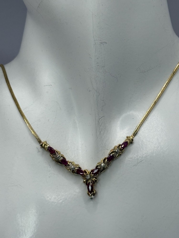 10k Gold Natural Ruby and Diamond Elegant Jewelry