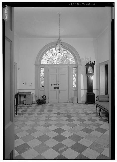 23. INTERIOR VIEW, FIRST FLOOR, NORTH CENTRAL HALL FROM SOUTH - Lemon Hill,