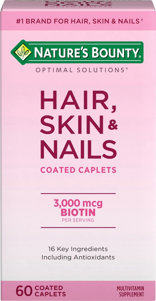 Nature's Bounty Optimal Solutions Hair, Skin 60 Count (Pack of 1), Multicolor