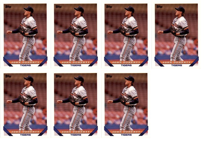 (7) 1993 Topps #713 John Doherty Detroit Tigers Card Lot