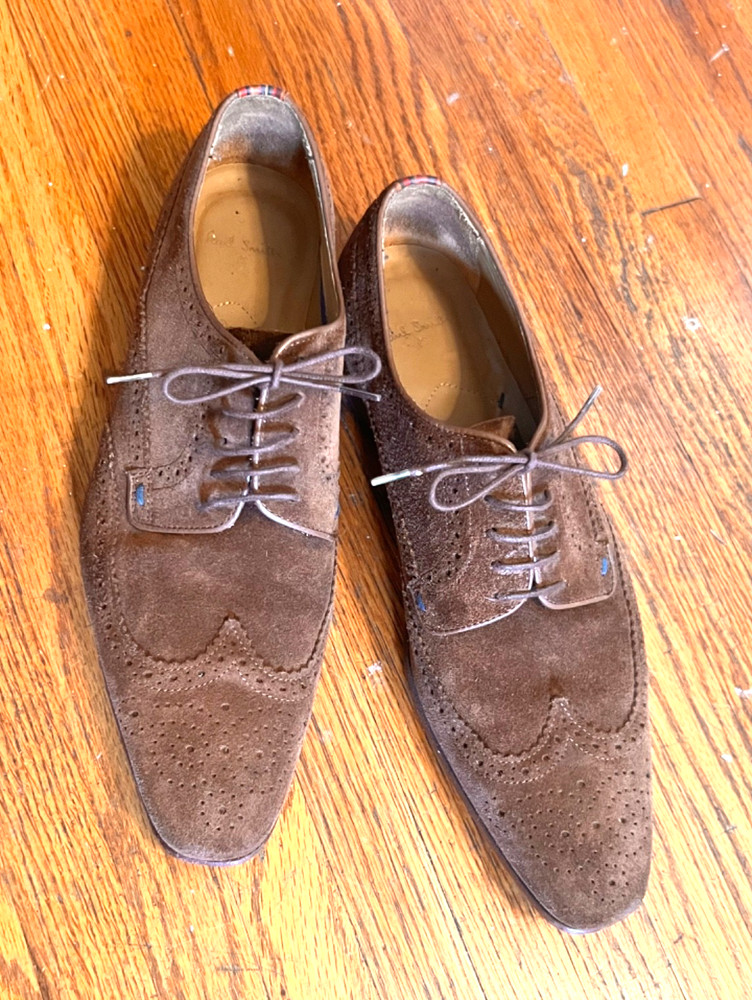 Paul Smith 'Aldrich' Brown Suede Oxfords, Size (US) 9.5 (UK) 8.5 (EU) 42.5