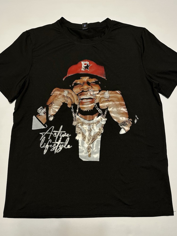 Romwe Active Lifestyle Streetwear Graphic T-Shirt Black Men’s Size Medium