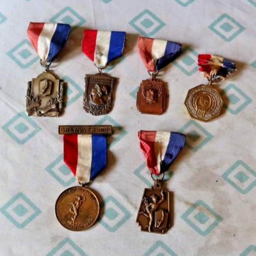 LOT Vintage EARLY Medals Swimming Sports Athletics Mayor New York Hylan Congress