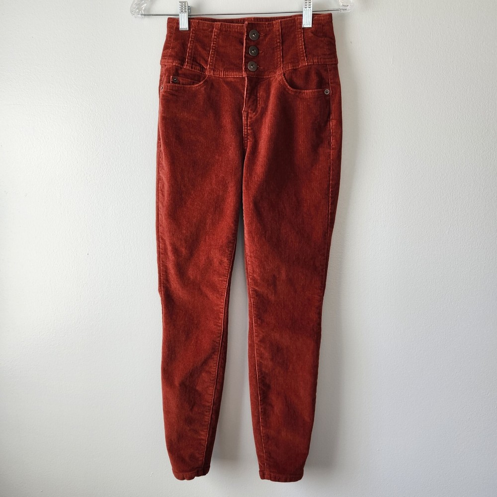 Nobo Burnt Orange High Rise Waist Sculpting Skinny Corduroy size 3 Junior
