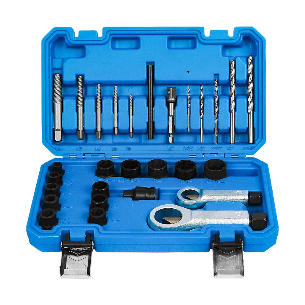 28pcs Damaged Nut Screw Remover Set Broken Nut Bolt Extractor Rust Nut Removal
