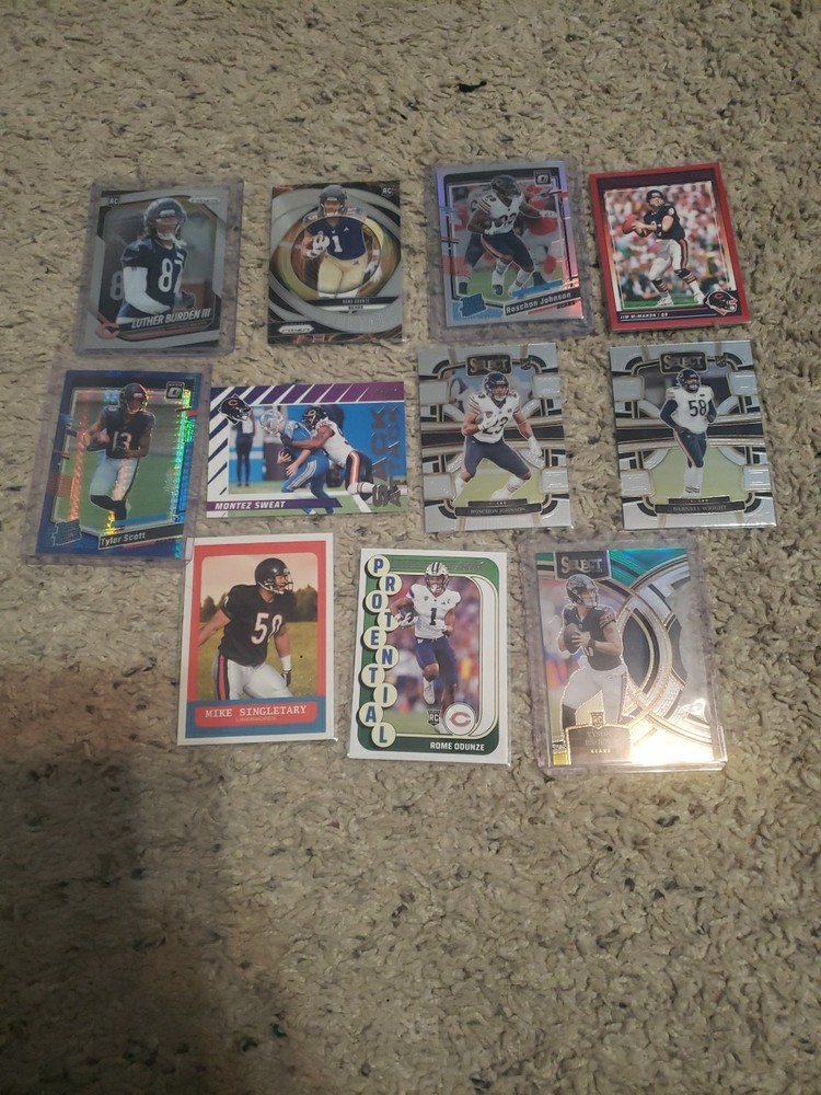 Rome Odunze, Luther Burden, Jim Mcmahon, Mike Singletary Bears NFL Lot
