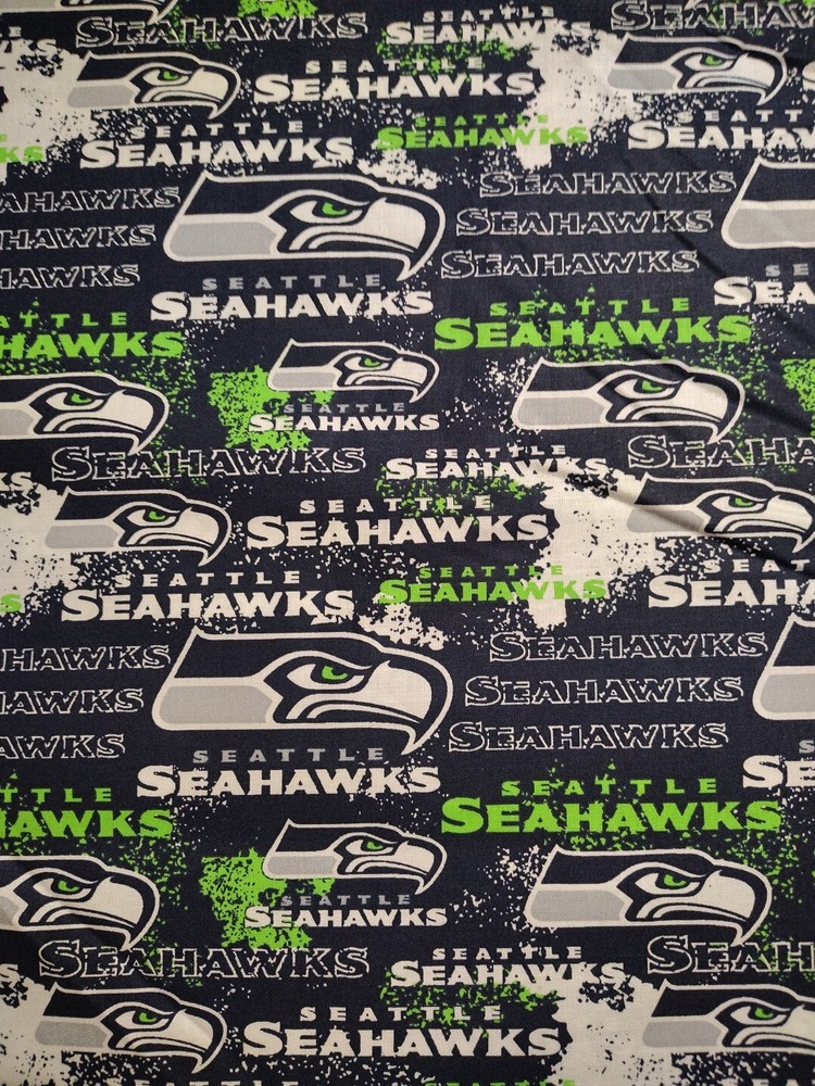 SEATTLE SEAHAWKS SPLATTER FABRIC SCRAP REMNANT  PIECE• 17