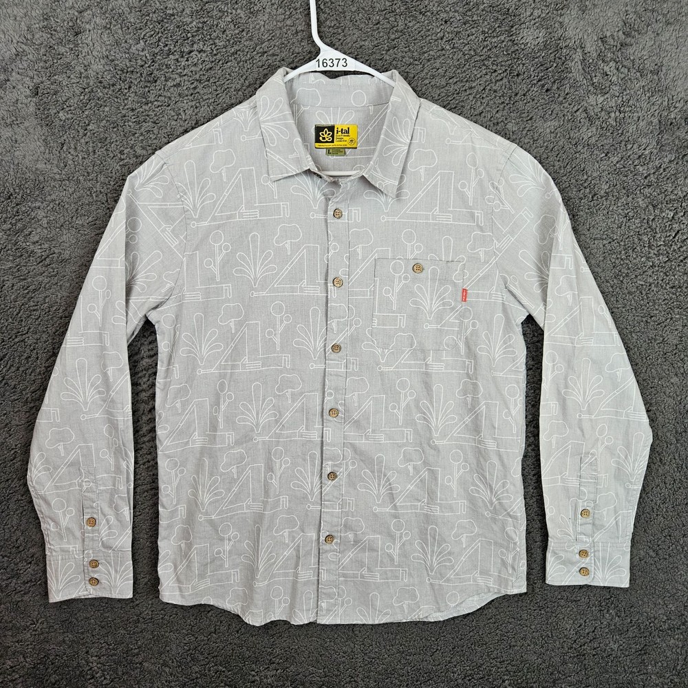 i-Tal Hemp Organic Cotton Shirt Mens L Long Sleeve Gray