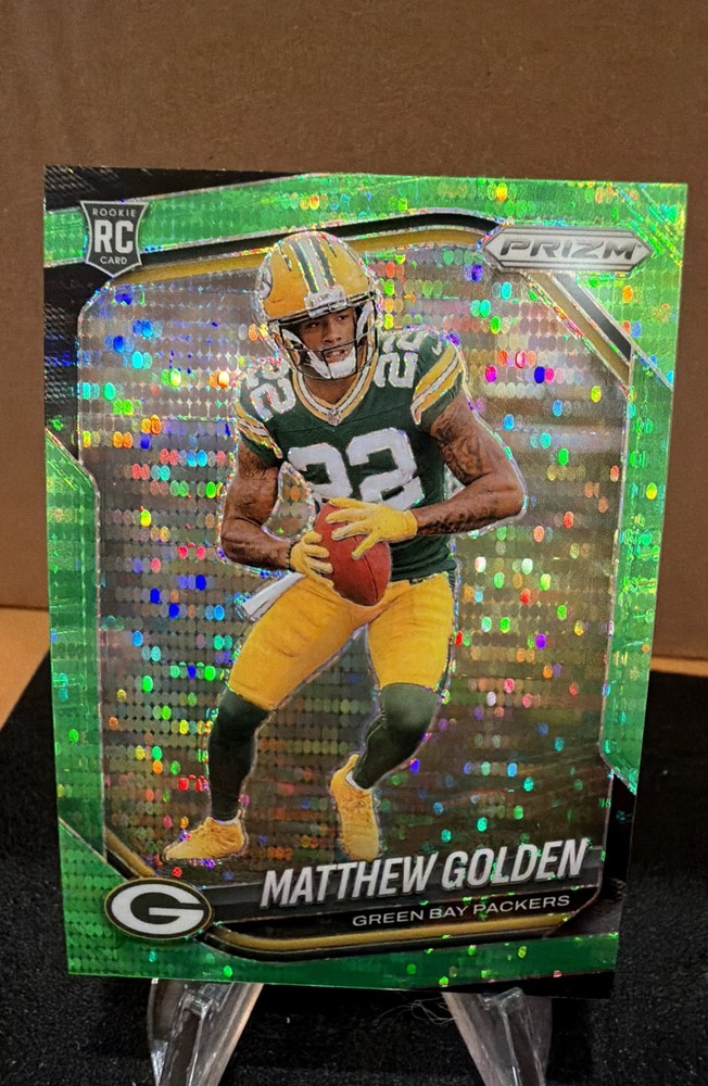 2025 Panini Prizm - Rookies Matthew Golden #326 Neon Green Pulsar Prizm (RC)