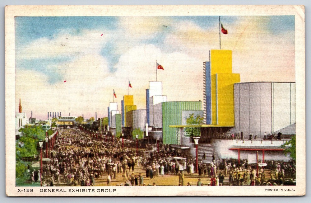 Chicago 1933 Century Of Progress~General Exhibits Group~Postmarked~Vtg Postcard