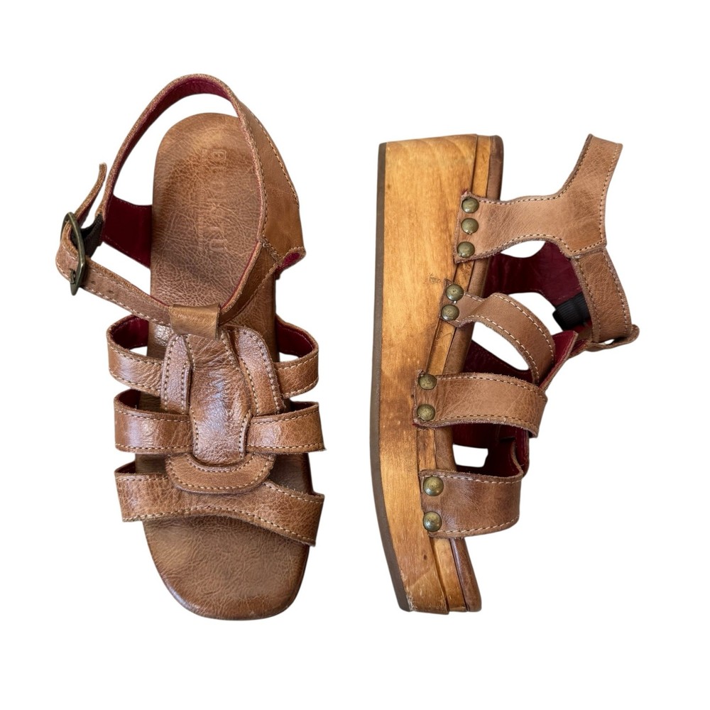 BEDSTU Fabiola Platform Sandal Tan Rustic Size 6