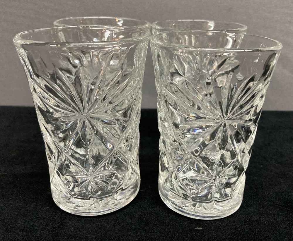Anchor Hocking Prescut Small Tumbler Glasses 4oz Set of 4