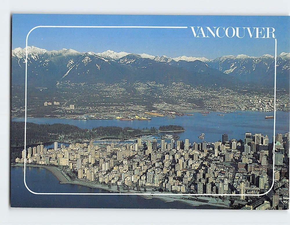 Postcard Aerial View Vancouver BC Canada