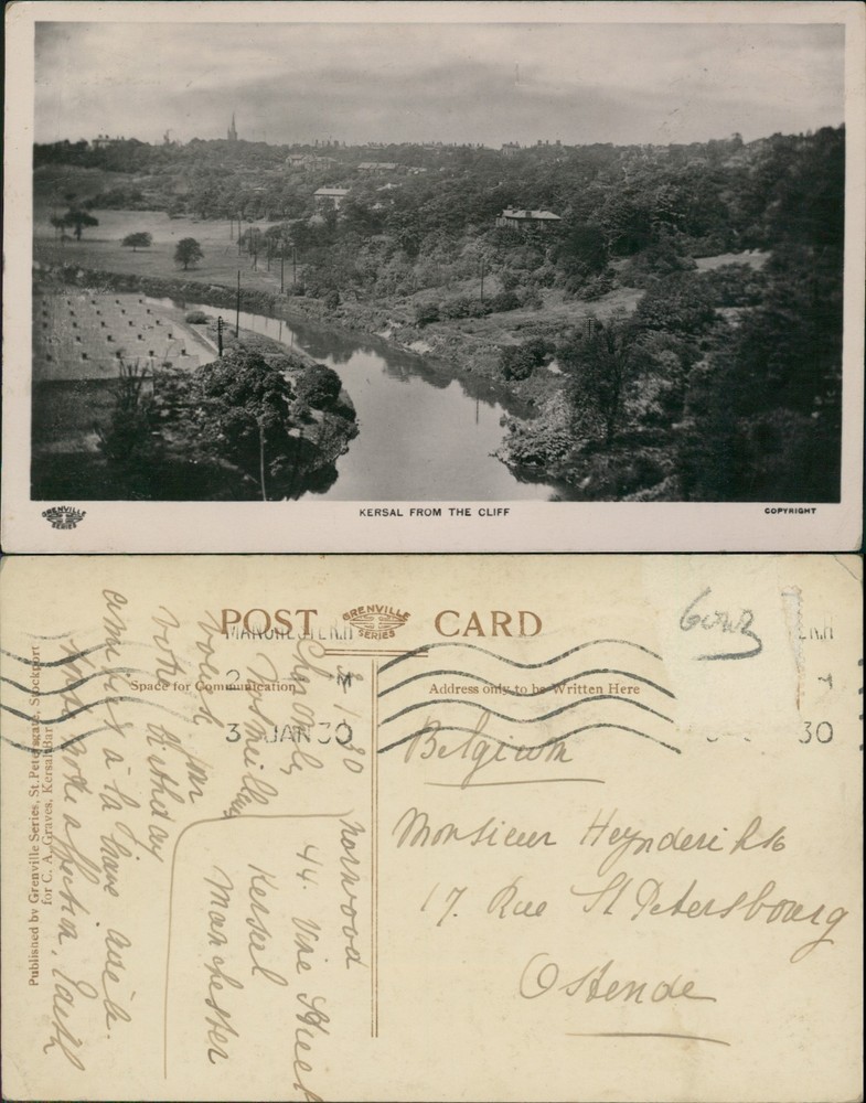 Kersal From Cliff Salford RP Grenville CA Graves local Publisher 1930