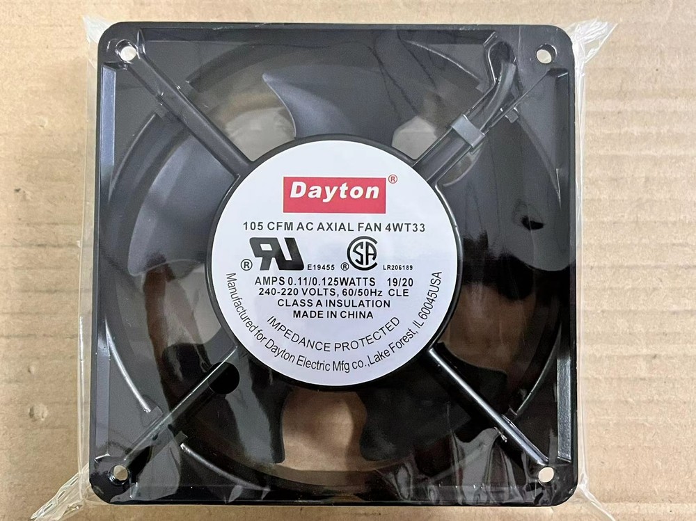 Dayton 105 CFM AC AXIAL FAN 4WT33 240-220V 12038 12CM Aluminum frame cooling fan