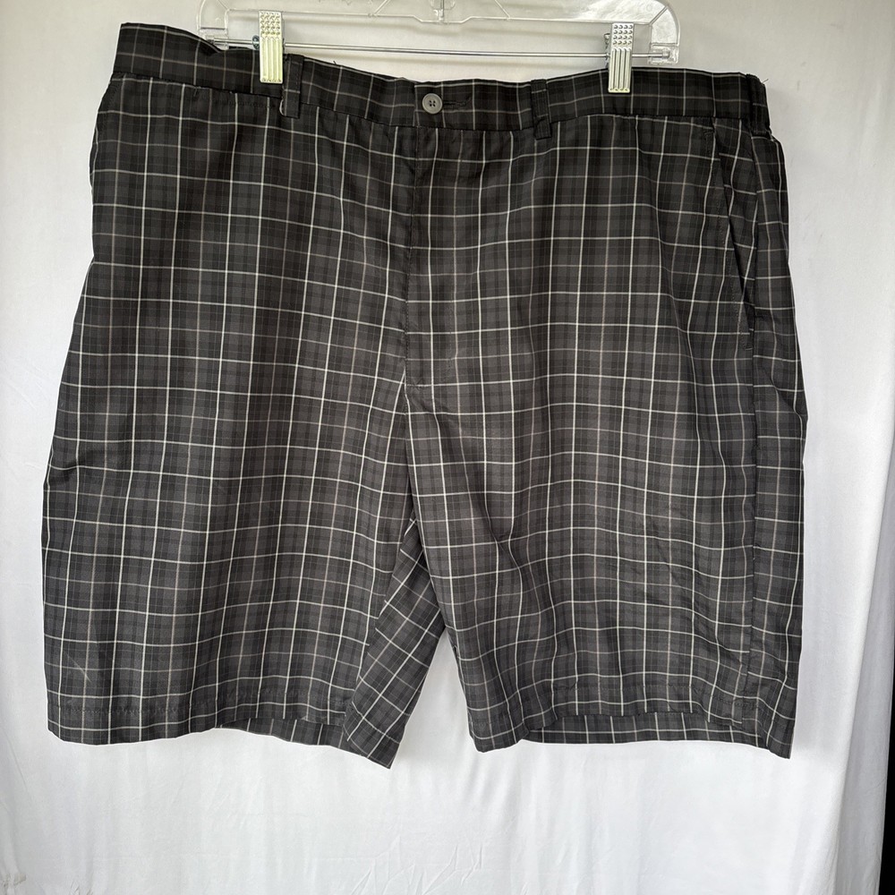 Mens Shorts Ben Hogan Performance Golf Black/White Plaid Size 40 Chino