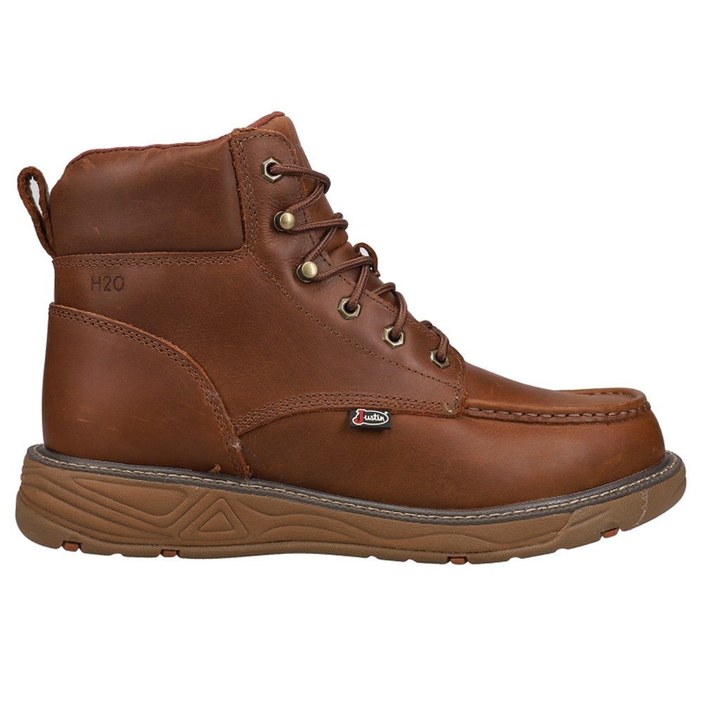 Justin Workboots Rush Oil Resistant Soft Toe Mens Brown SE470