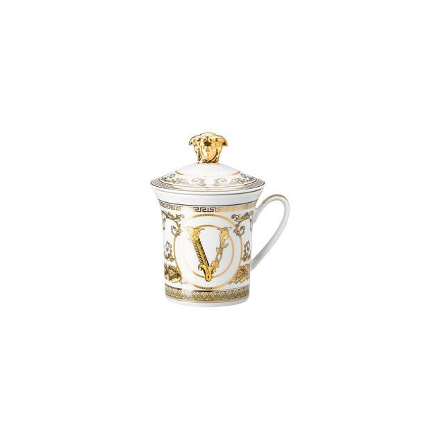 Versace Rosenthal 30 Years Virtus Gala White Becher Mug w/Lid