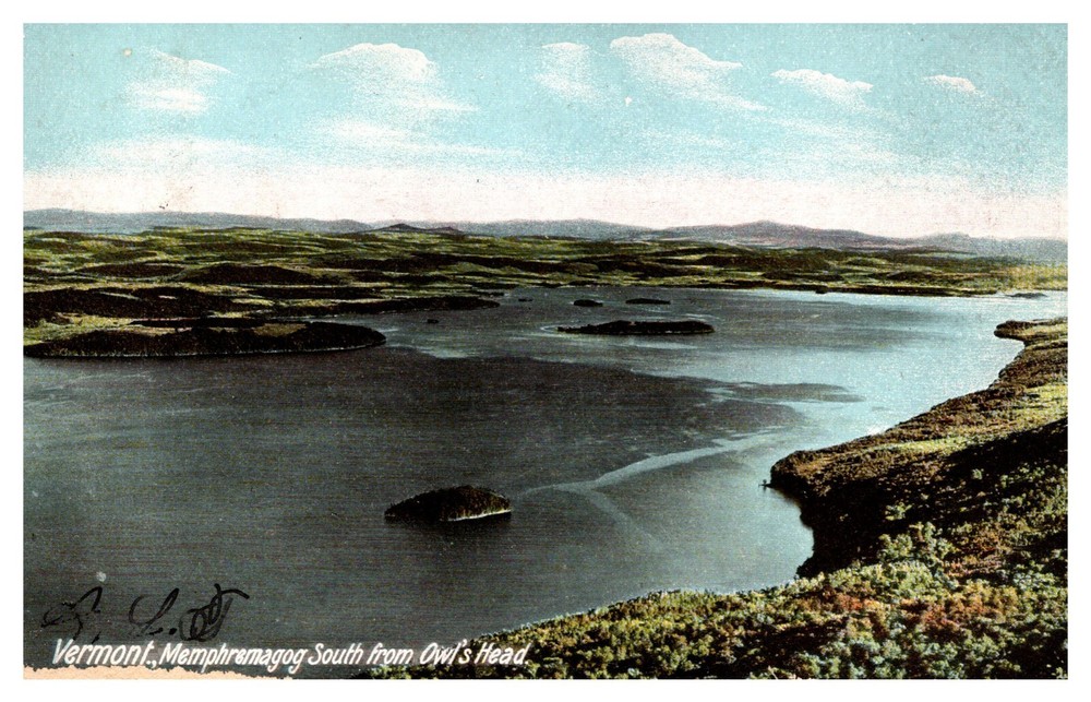 Vermont Lake Memphremagog South from Owl's Head Posted Undivided Back Postcard