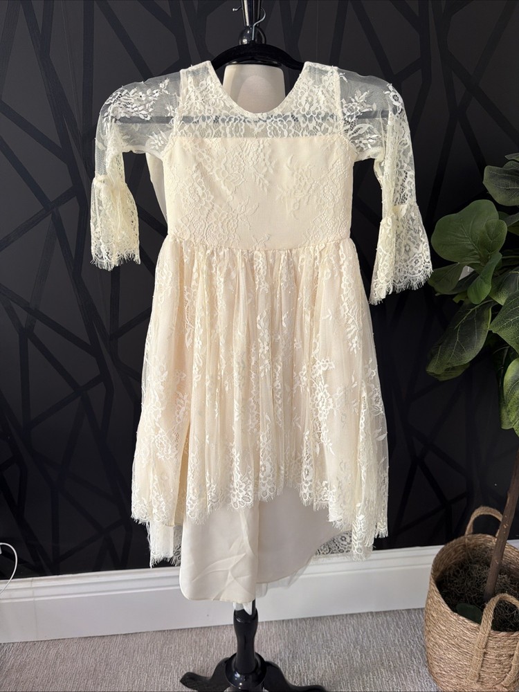 Trish Scully Kids Girls Lace Dress Size 5T Beige