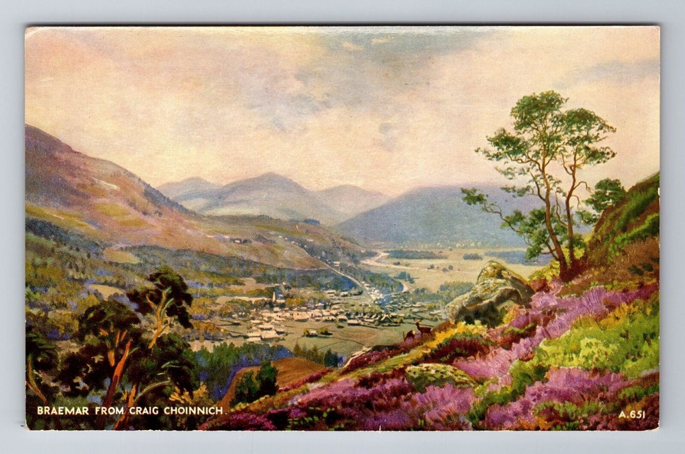 Braemar by Craig Choinnich Antique Vintage Souvenir Postcard Art