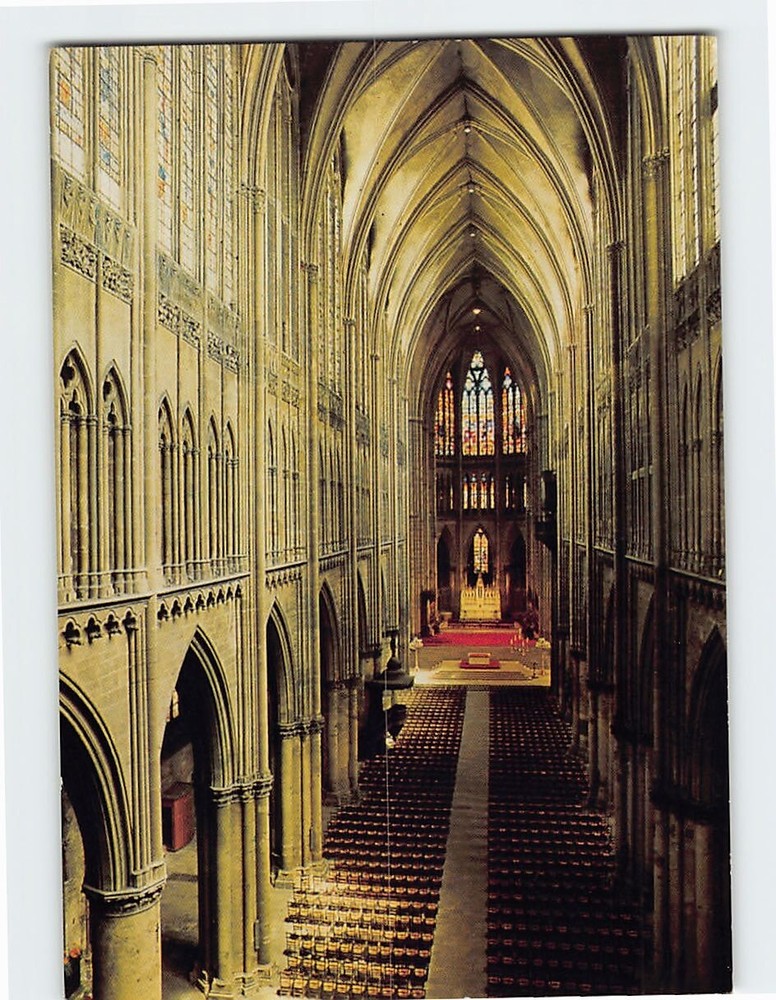 Postcard Interior Of Cathedral of Saint-Étienne Metz Moselle France
