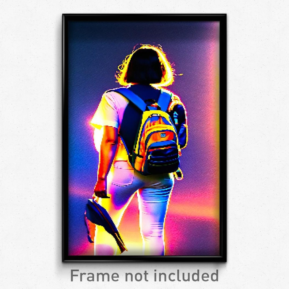 8 Bit Psychedelic Trippy Video Game Pixel Art Backpack Poster
