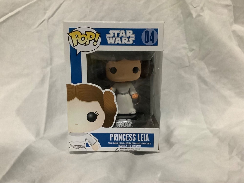 Funko Pop Star Wars Princess Leia #04 Small Font Blue Box (Read Desc.)