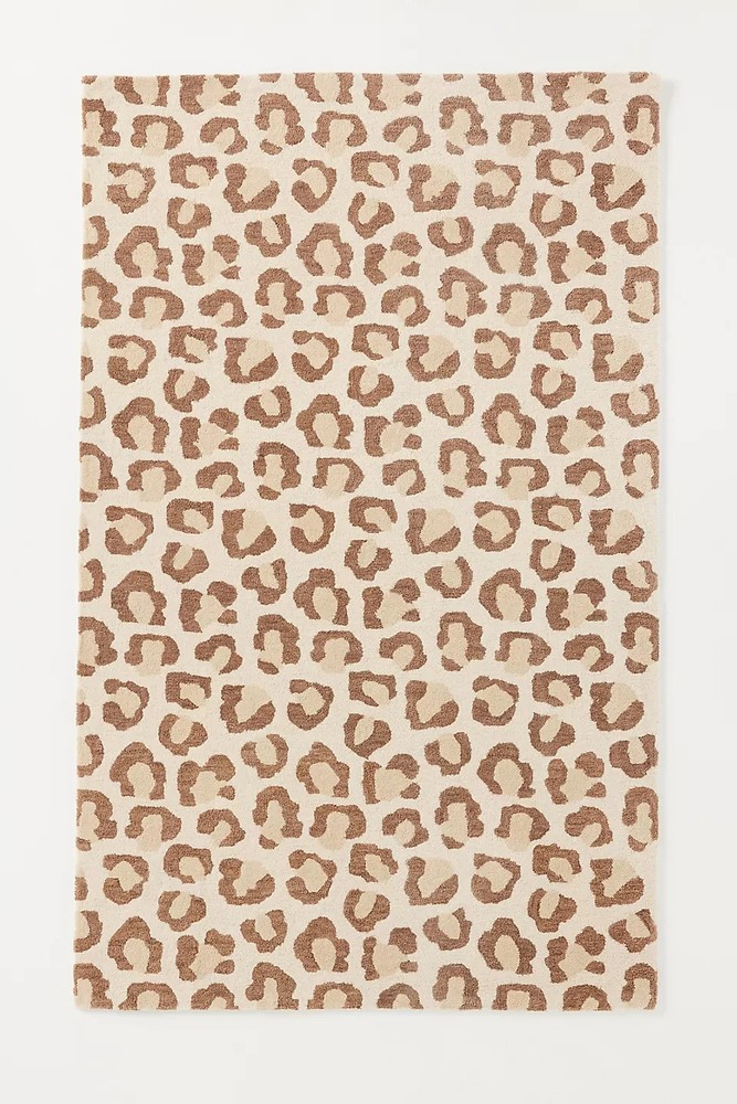 Cheetah print Hand-Tufted wool Area Rug Carpet