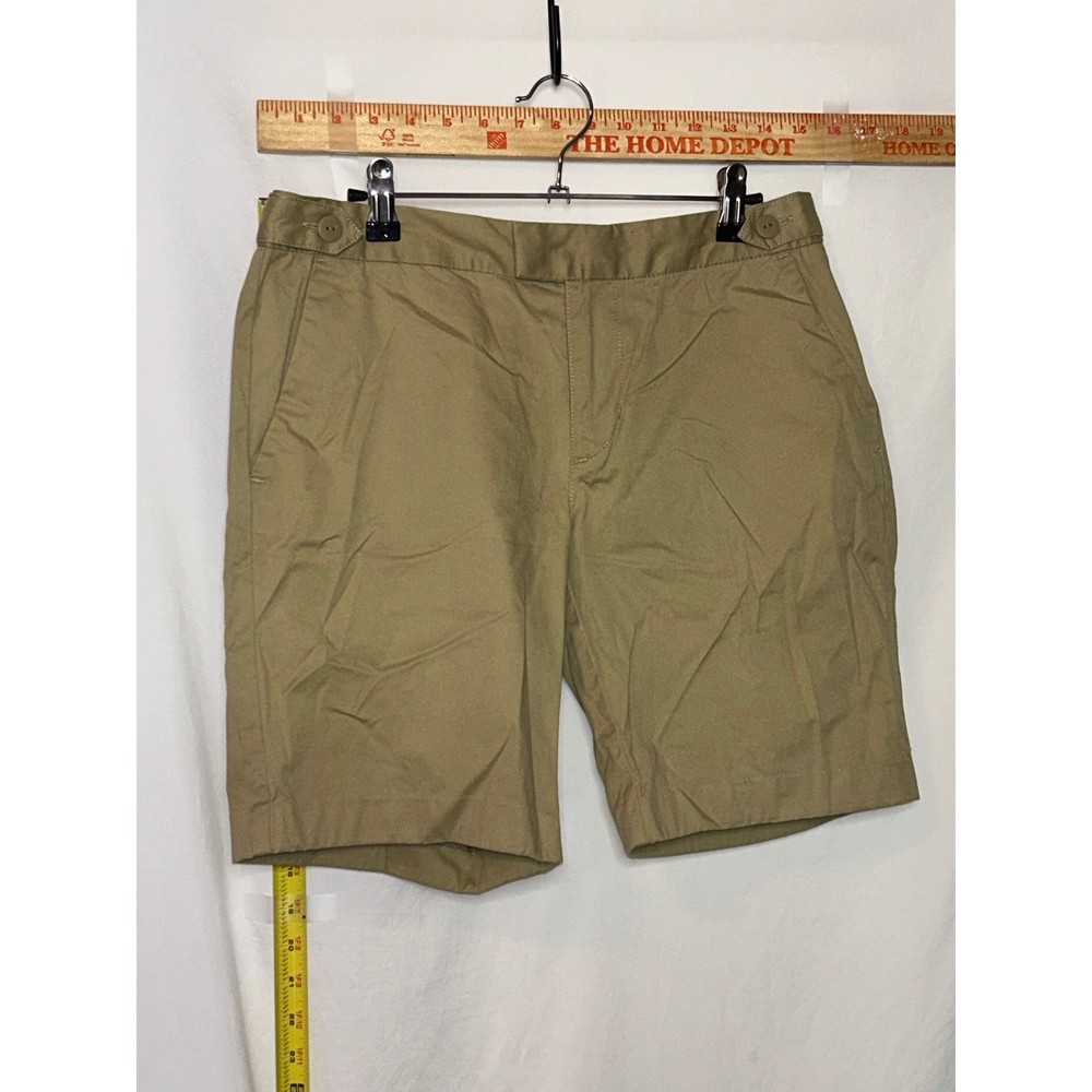 Old Navy Womens Khaki Chino Shorts Size 6 Tan Stretch Cotton Bermuda Casual