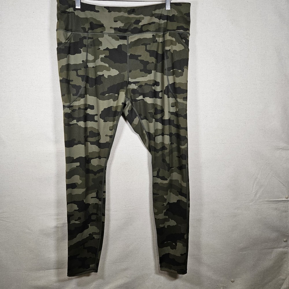 Duluth Trading Company Women's NoGa Sculpting Leggings Green Camo Size XL