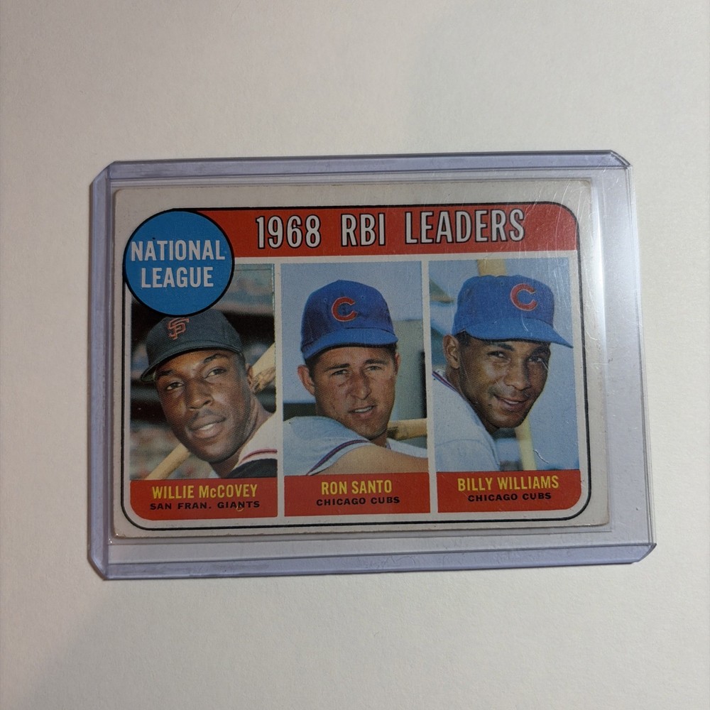 1969 Topps Baseball #4-1968 NL RBI Leaders-McCovey, Santo, Williams Vintage EXMT