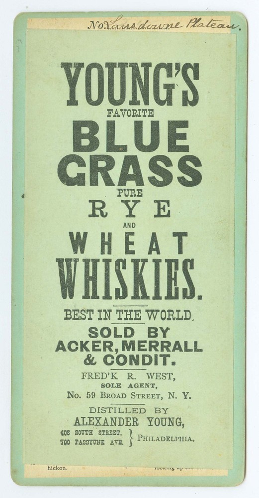 B2411~ 1870’s Philadelphia Young’s Whisky Distillery Advertisement Stereoview