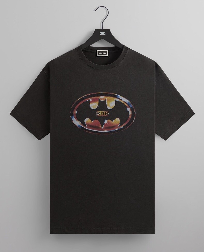 KITH X BATMAN KITH LOGO VINTAGE TEE BLACK SIZE LARGE