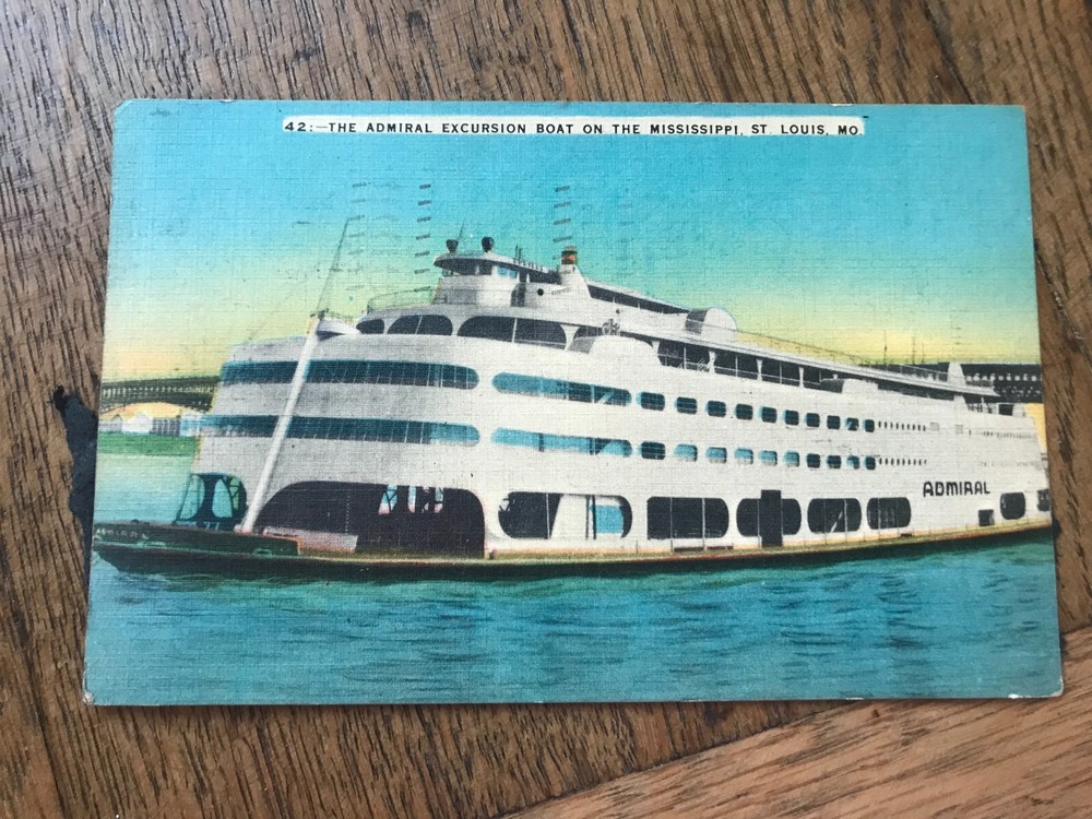 The Admiral Excursion Boat on the Mississippi River St Louis Missouri Postcard