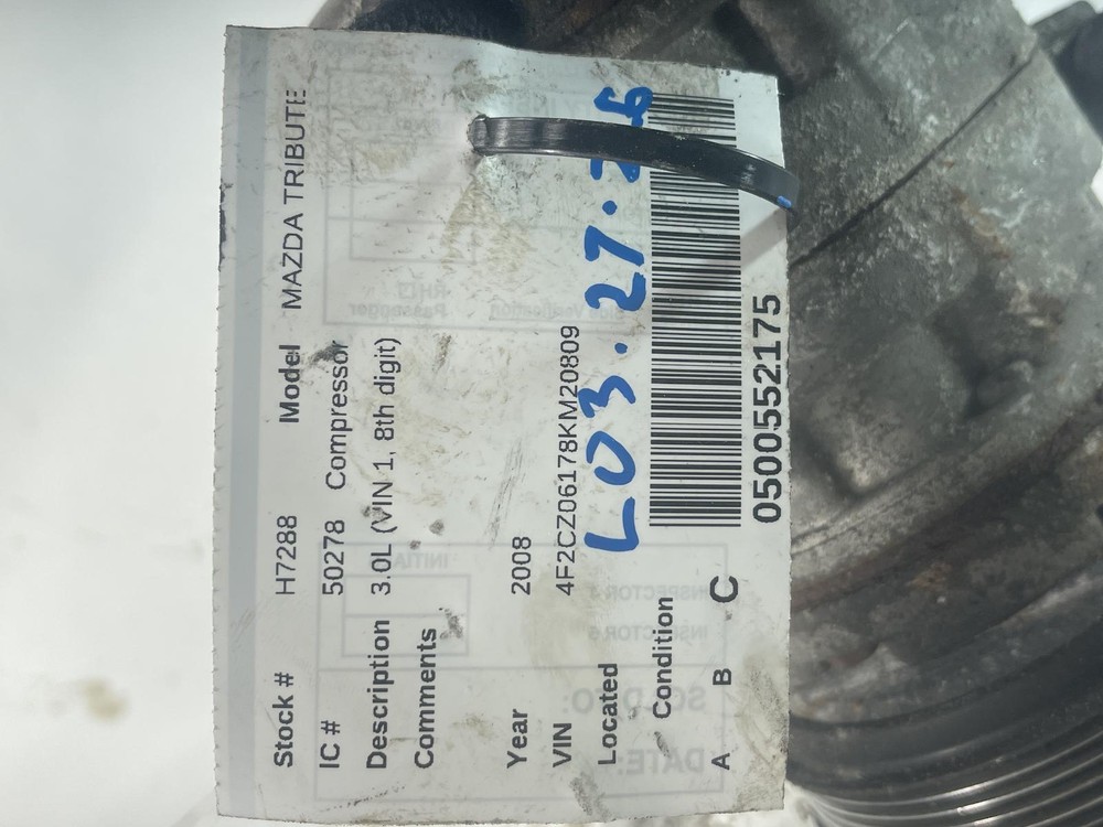 2008 Mazda Tribute V6 Used A/C Compressor Grade C Replacement-image