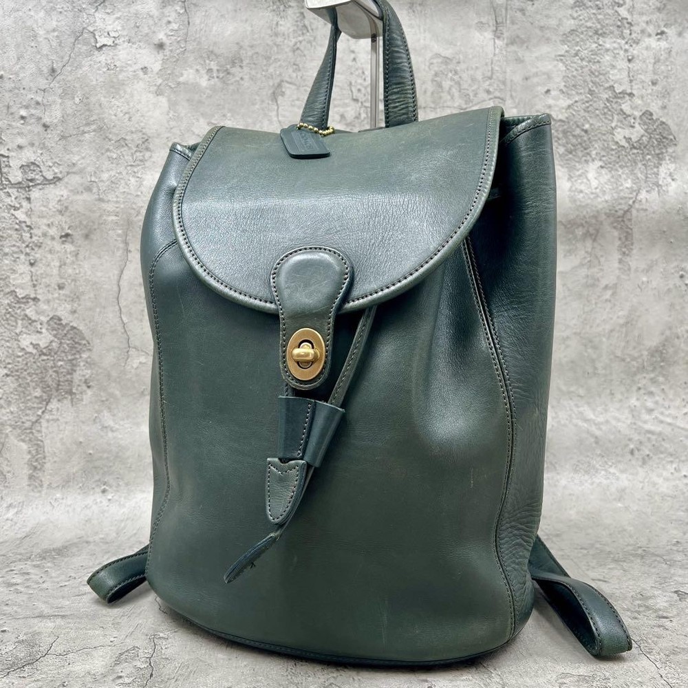 Coach Genuine Leather Backpack in Green Style G07131871