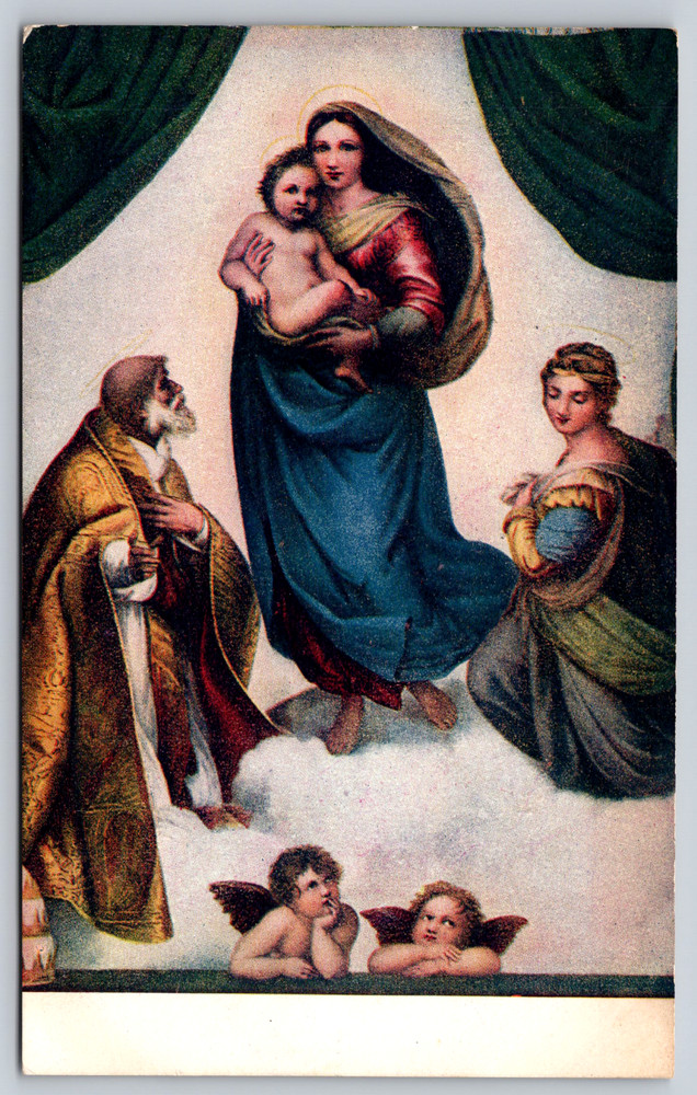 Postcard Artist  Raphael Santi Madonna Dresden Germany