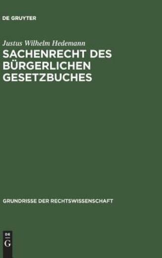 Sachenrecht Des B?Rgerlichen Gesetzbuches