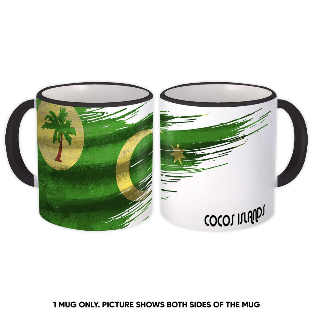 Gift Mug : Cocos Islands Flag Modern Country Expat